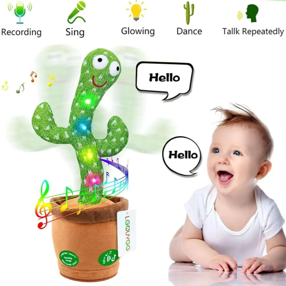 Dancing Cactus Speaking Cactus Baby Toy Wrought Singing Cactus Repeated What You Say Baby Boy Toy Plush Electric Saying Cactus