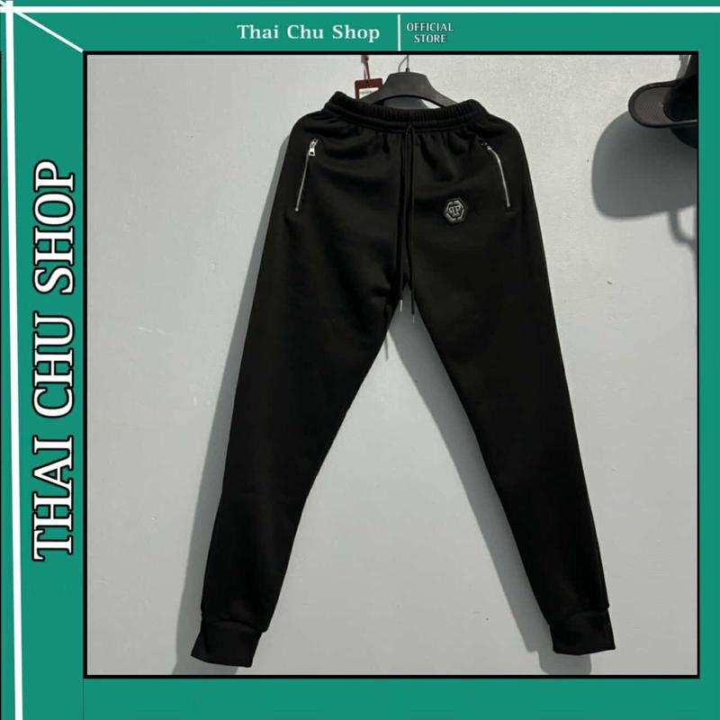 Quần nỉ dài 2 khóa trơn ( pp ) chất nỉ tàu dành cho nam nữ from unisex 0