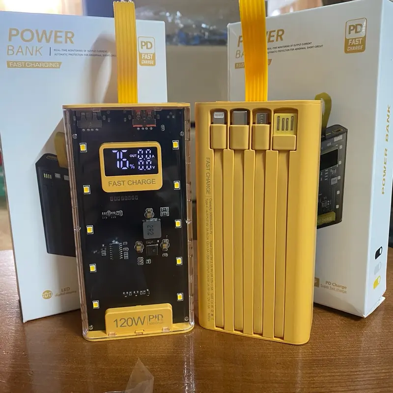 Sạc Dự Phòng 30000 MAH Pin Dung Lượng Lớn , Màn Hình Led Hiển Thị Phần Trăm Pin  , Kèm Dây Sạc Nhanh 0