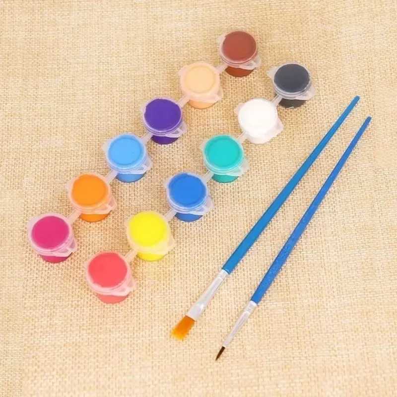Bộ 12 màu nước loại tốt, đặc + 2 cọ (1 cọ bản + 1 cọ nét )