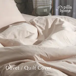 DUVET QUILT COVER Pilla Home Essential Single Double Sarung Duvet Bedcover 100x200 120x200 160x200 180x200 200x200 Katun Aesthetic Fluffy Bed cover
