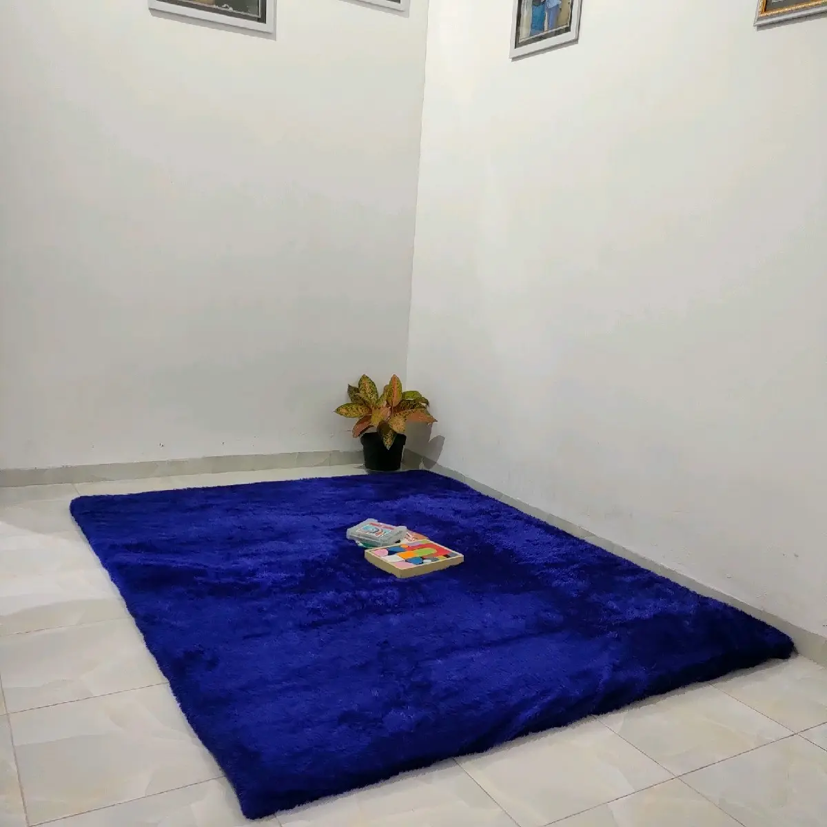 karpet Bulu Lantai 160x200 (2kg)/ Surpet Bulu 160x200cm/Karpet Bulu Busa Hitam Rasfur  Kain
