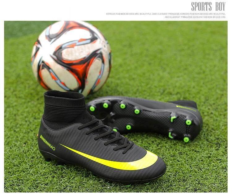 Product Introduction of Giày Futsal dành cho nam và nữ, giày bóng đá có gai dài đến mắt cá chân, giày cao cổ, giày thể thao trong nhà 11