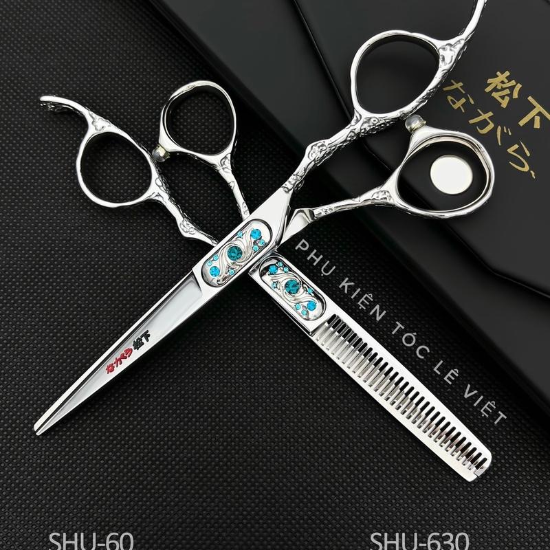 Cặp Kéo Nhật Đá Xanh Cao Cấp Siêu Bén Size 6.0 (Tặng Hộp Đựng, Lược Chuốt Khi Mua Cả Cặp)