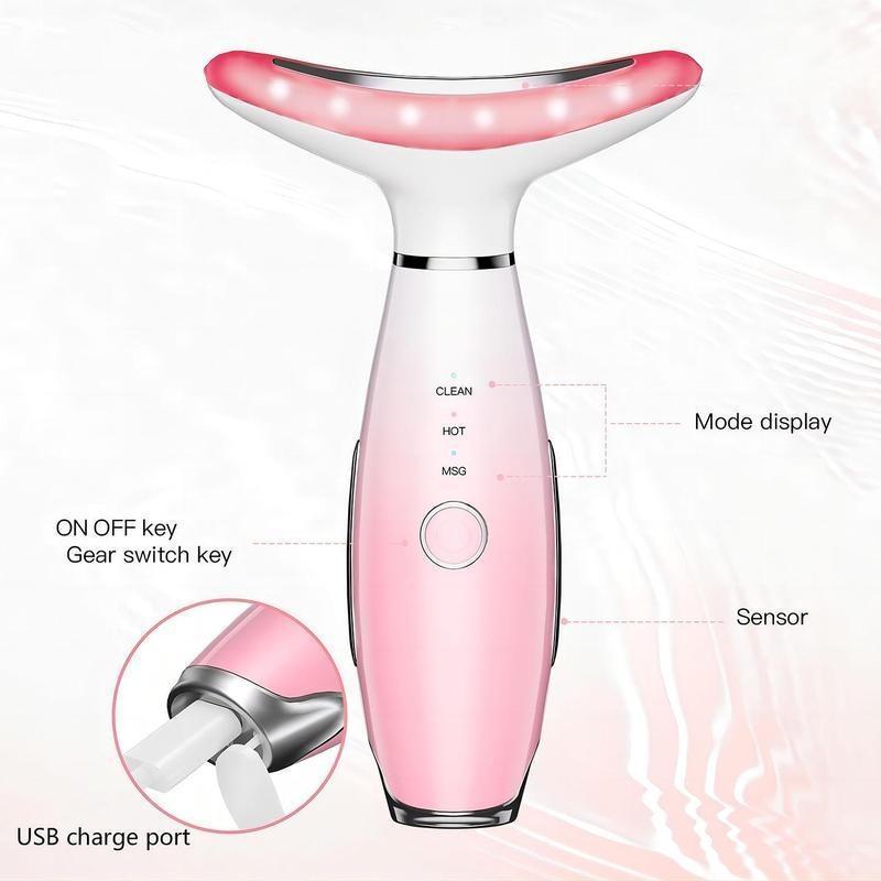 Product Introduction of 7 Color LED Facial Massager, Facial Skin Care Massager, Multifunctional Beauty Instrument for Neck and Facial Treatments 3