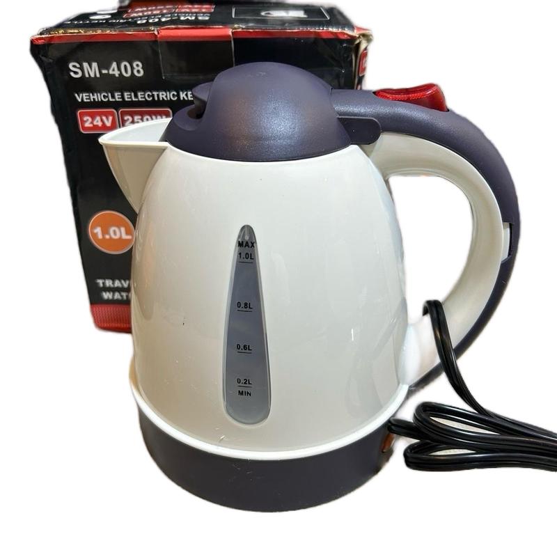 Ấm siêu tốc trên ô tô 12v và 24v dung tích 1 lít đầu cắm tẩu tiện lợi
