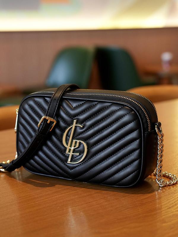 Women's Fashionable Solid Color Quilted Crossbody Bag, Casual Versatile Zipper Shoulder Bag for Daily Used, Trendy All-match Commuter Bag 7