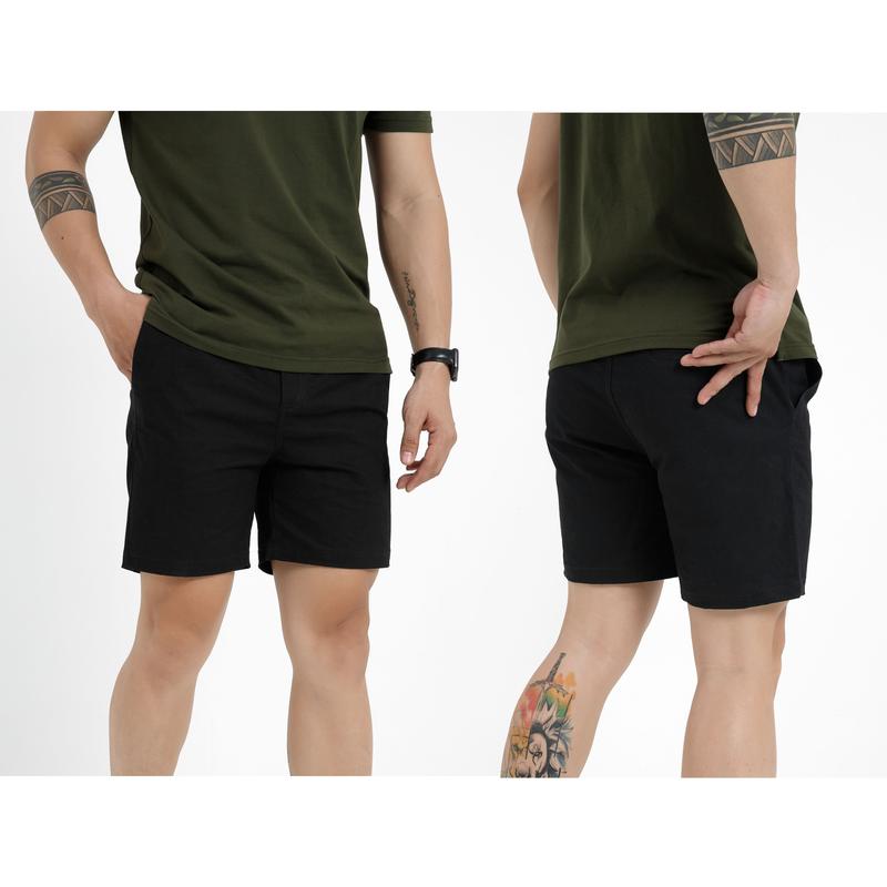 Quần short kaki form slimfit trên gối 4 màu dễ phối đồ trẻ trung cá tính Menswear Nam Có Túi Trắng 【 mix geora màu nâu thường