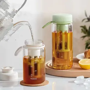 Cold Brew Coffee Maker 450ml/600ml – Alat Seduh Kopi & Teh Dingin Susu Infuser | Sistem Praktis Portable Travel Tumbler Botol Kaca Premium BPA Free Reusable Leakproof