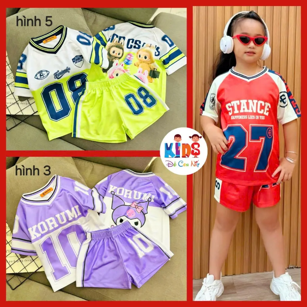 (12-25 ký) Set đùi thể thao Ann's Kids phong cách cá tính cho bé gái - Đồ bộ trẻ em