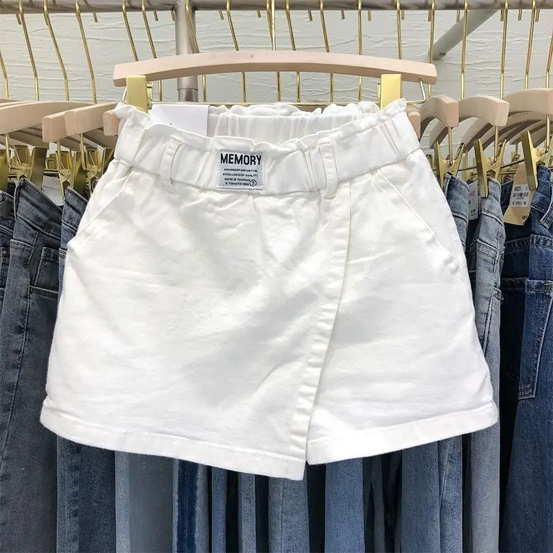 Short Skirt for Female 2023 Summer New Elastic High Jeans Skirt Casual A-line Half Skirt