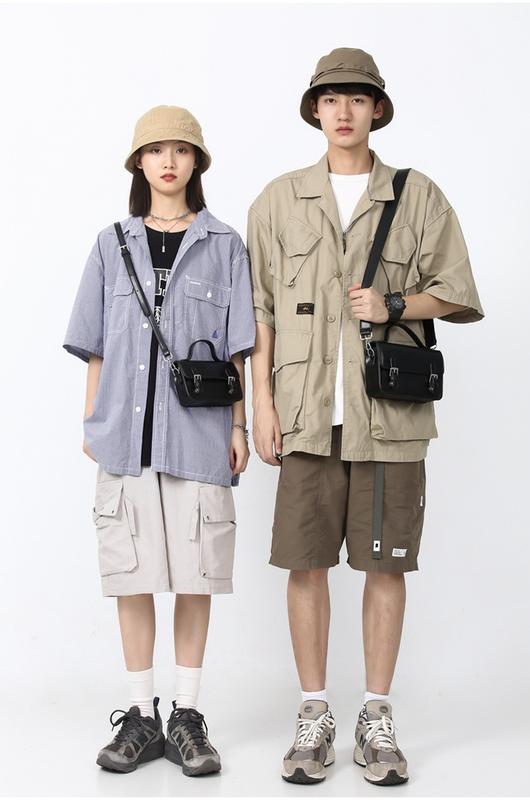 Product Introduction of Messenger Bag Men's Bag 2023 New Fashion Brand Messenger Bag Casual Pu Neutral Shoulder Bag Portable Small Square Bag 12