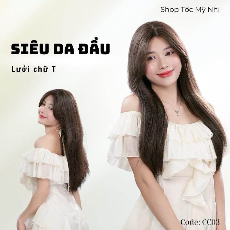 Tóc Giả Mỹ Nhi Nguyên Đầu  Lưới Chữ T CC03 Mái Bay 50cm