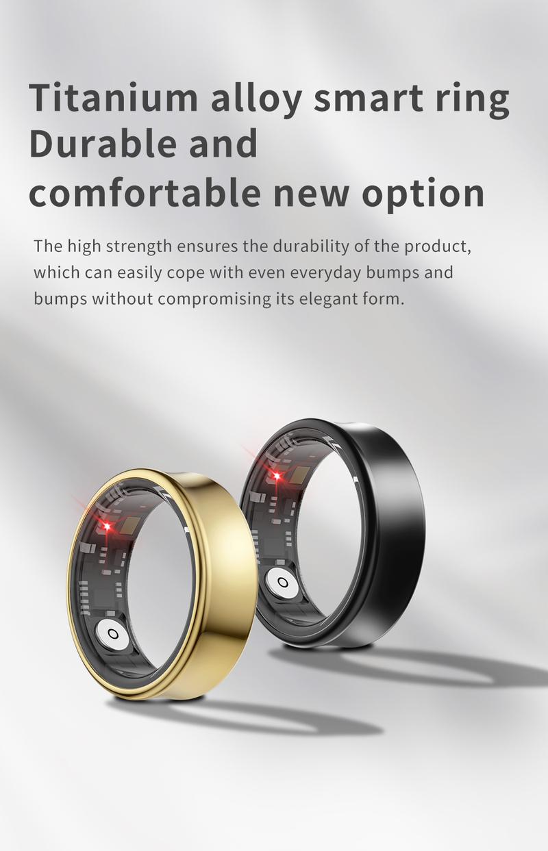 Product Introduction of Fashion SR05 smart ring Body temperature detection outdoor Titanium + epoxy resin smart finger ring Surprise Gift Box for love 17