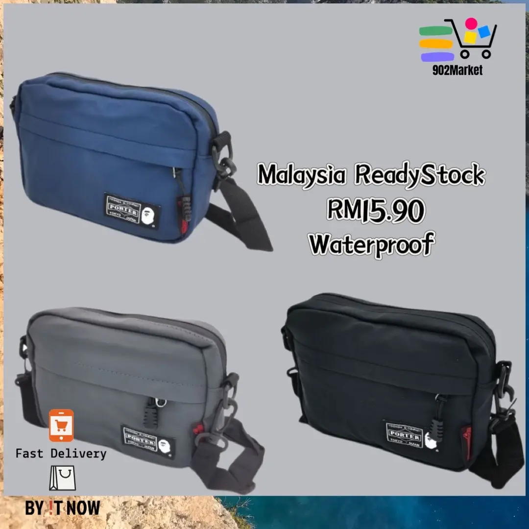 902Market Waterproof Tahan Air Fashion Sling Bag Shoulder Crossbody Bag Men Messenger Beg Kalis Air Lelaki Perempuan