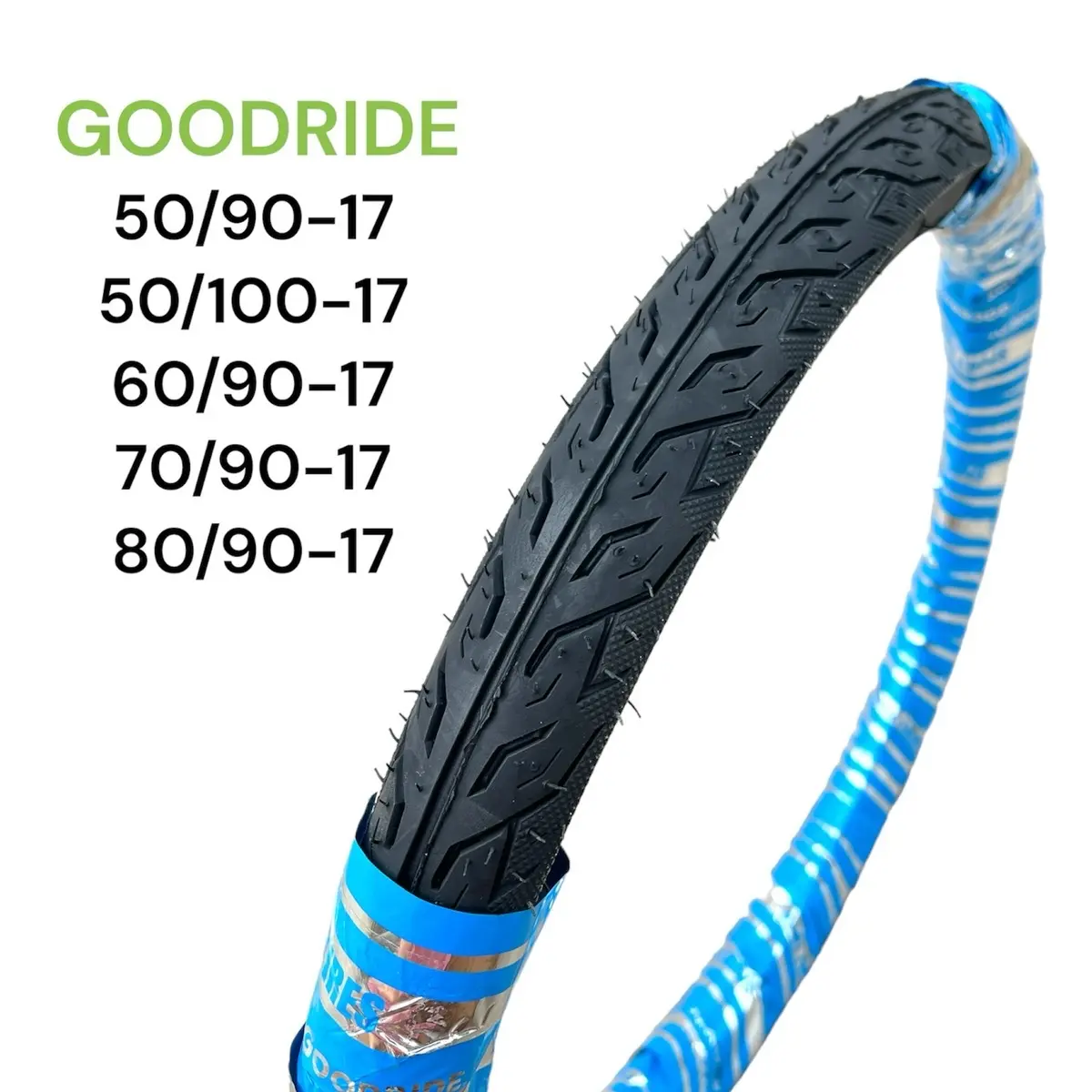 ยางนอก Goodride H969 ลายไฟ 50/90-17, 50/100-17, 60/90-17, 70/90-17, 80/90-17 ใช้ยางใน ยางไทยคุณภาพดี ยางนอกมอเตอร์ไซค์ Motorcycle