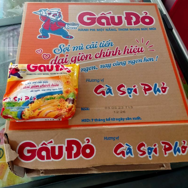 Mì gấu đỏ gà sợi phở 63g/ gói. 1 thùng=30 gói