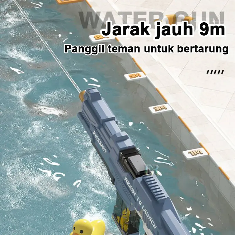 LNR Shop Mainan Air 600ml Elektrik Otomatis Jarak Jauh 9 Meter untuk Anak - Anak Water Gun Anak Outdoor Pantai Kolam Renang Mainan Kapasitas Besar Tekanan Tinggi Besar 1