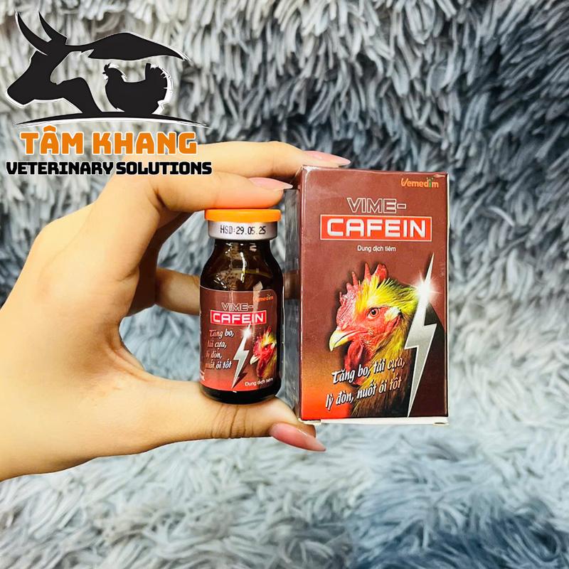 Vime-Cafein -Dùng trong trường hợp bị kiệt sức suy nhược sau khi bệnh, nhiễm độc, chấn thương trên gia cầm. 3