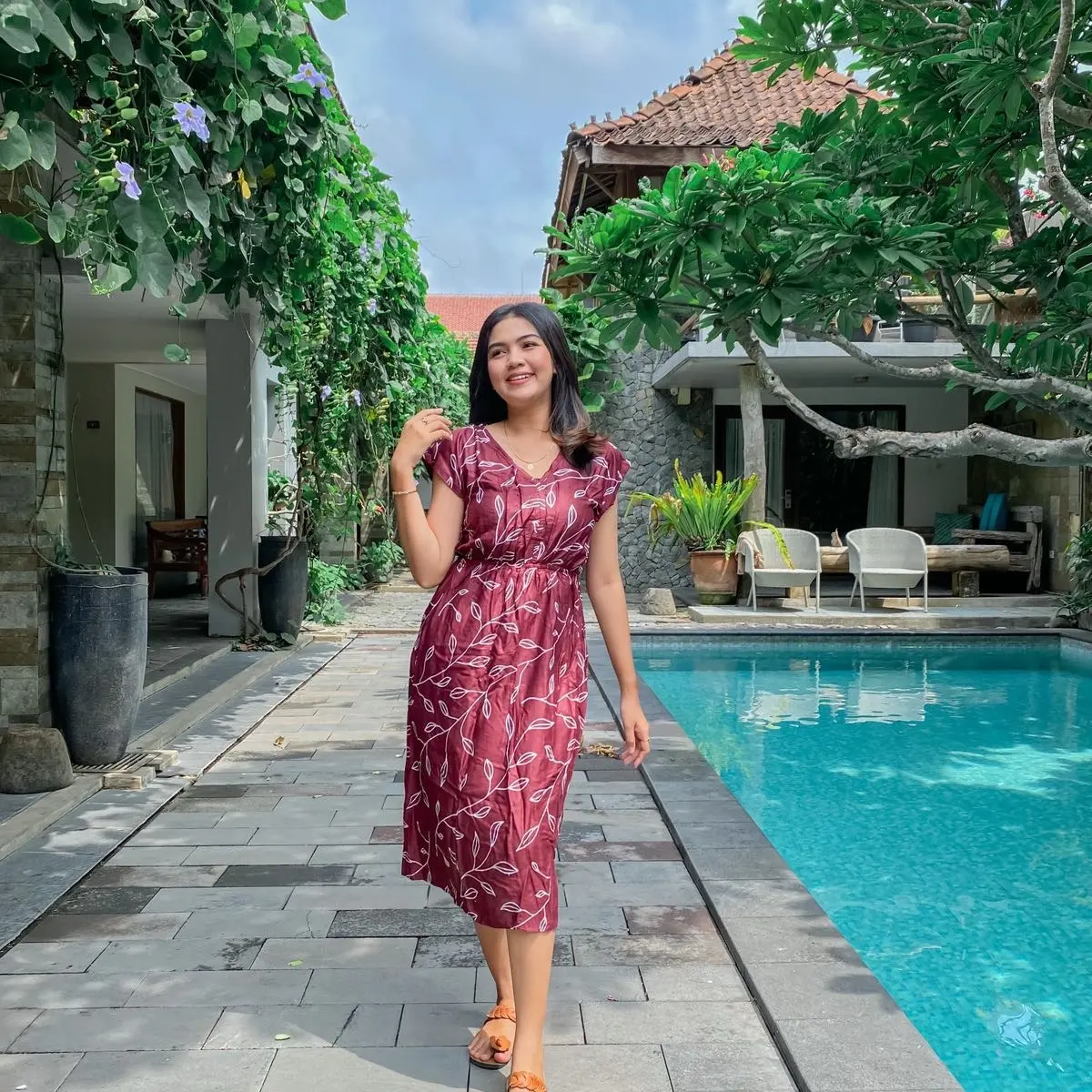 Daster bali yasinta maroon