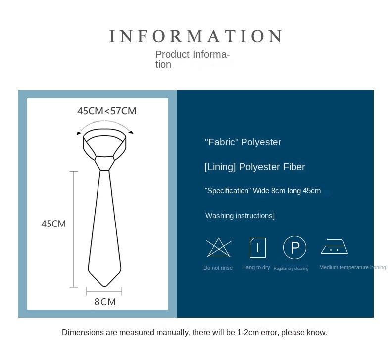 Product Introduction of Business Zipper Tie Men's and Women's Formal Wear Black Bridegroom Wedding Korean Style Narrow Lazy People No Stripes 1