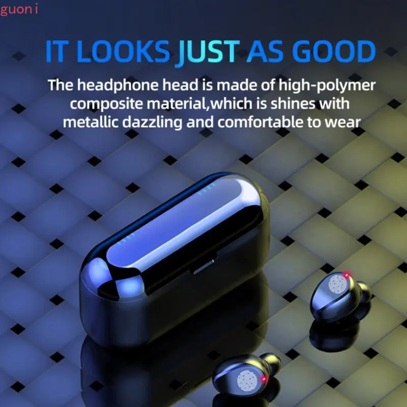 TWS-F9 Bluetooth 5.0 HiFi - Earphone Wireless Touch Control, Digital Display, Desain In-Ear, Hitam untuk HP.H 6