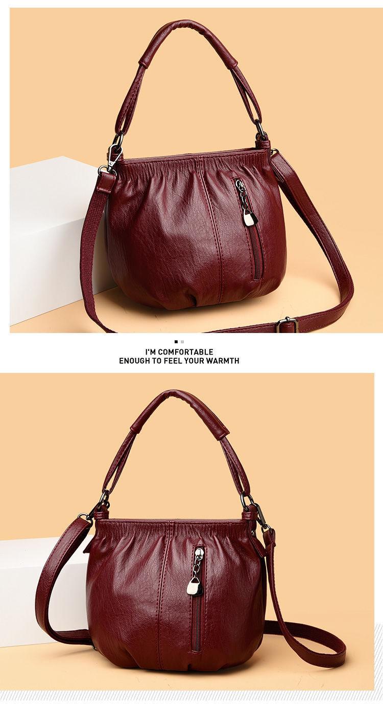 Authentic Leather Tactile Feel Small Bag Female Ladies New Bag Portable Shoulder Crossbody Bag Mother Bag Grandma Bag shoulder bag women's tote bags Sculpted for the Modern Woman