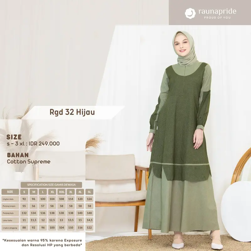 Baju Sarimbit Keluarga  / Katun  Rauna GD-32 & KK-32 / Fashion Muslim Celana Gamis 1