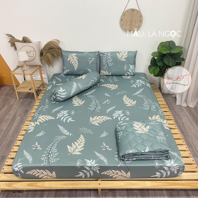 Ga chống thấm PT chính hãng cho bé, chất liệu thun lụa, nằm trực tiếp thay ga thường không nóng bí, không sột soạt (mẫu hoa lá) Voi