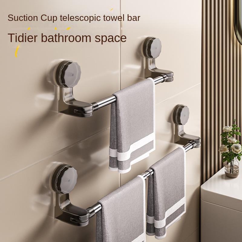 Giá Treo Khăn Không Cần Đục Lỗ, Chất Liệu Thép Không Gỉ, Giá Để Đồ, Thích Hợp Cho Phòng Tắm, Móc Có Thể Gập Lại, Chống Thấm Nước, [KF] 1