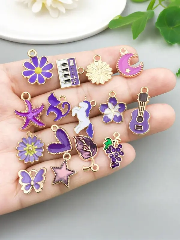 Cute Cartoon Series Pendant, 20pcs Fashionable Jewelry Making Supplies for Bracelets & Necklace, DIY Jewelry Making Accessories for Women & Girls 3