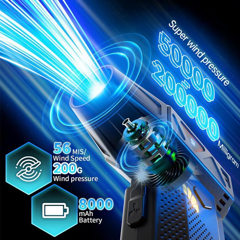 Product Introduction of Portable Handheld Fan, Rechargeable Fan with LED Display, Adjustable Speed Personal Fan for Outdoor Use, Cleaning Fan for Home Office 7