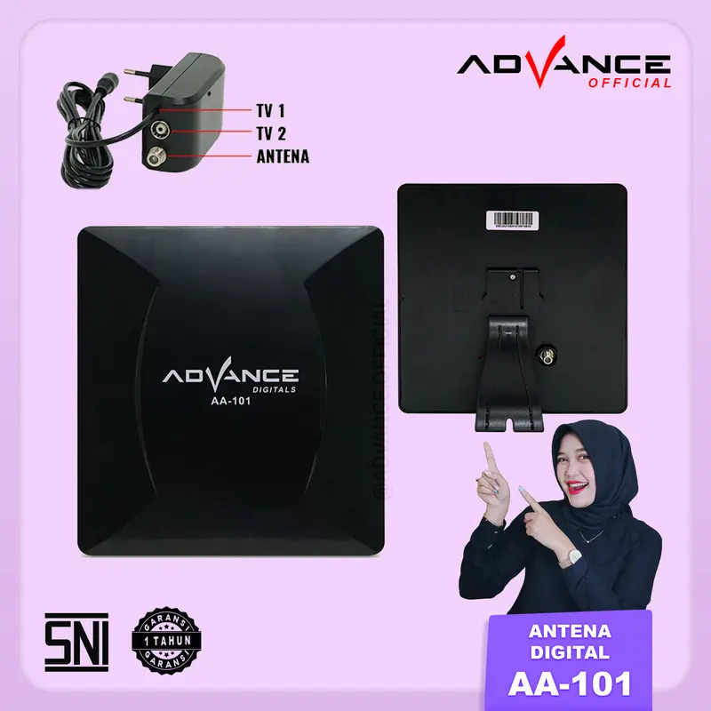 【COD】Advance Antena TV Digital TV tabung dan LED TV Indoor Outdoor AA-101 Dalam Luar AA101 Kabel 1
