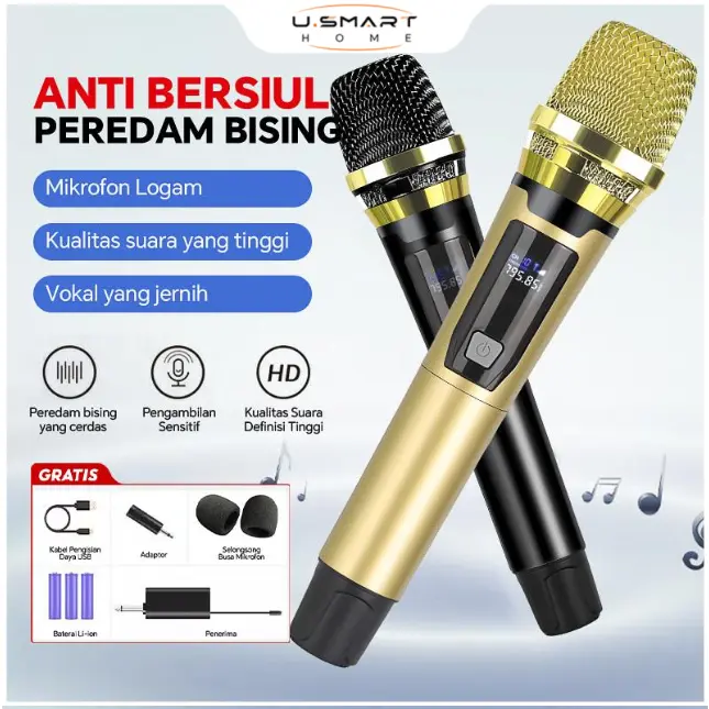 U Smart home Mikrofon nirkabel universal satu derek dua speaker luar ruangan mikrofon kartu suara bernyanyi langsung 0