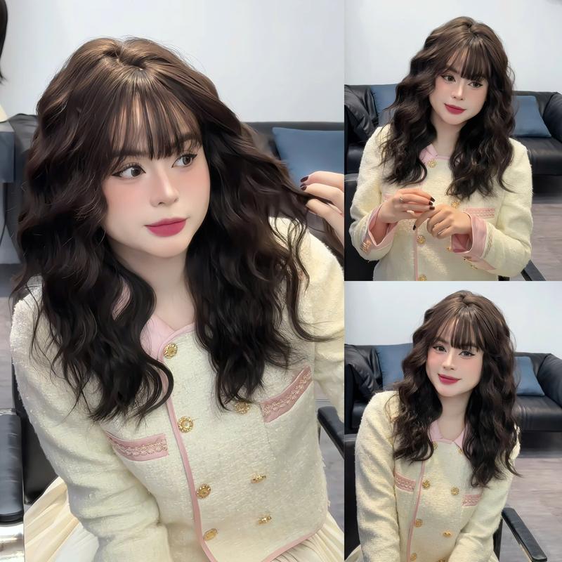 Tóc giả nữ nguyên đầu DJ-62 hippie 42cm – tóc siêu thật tự nhiên by Dung Ji