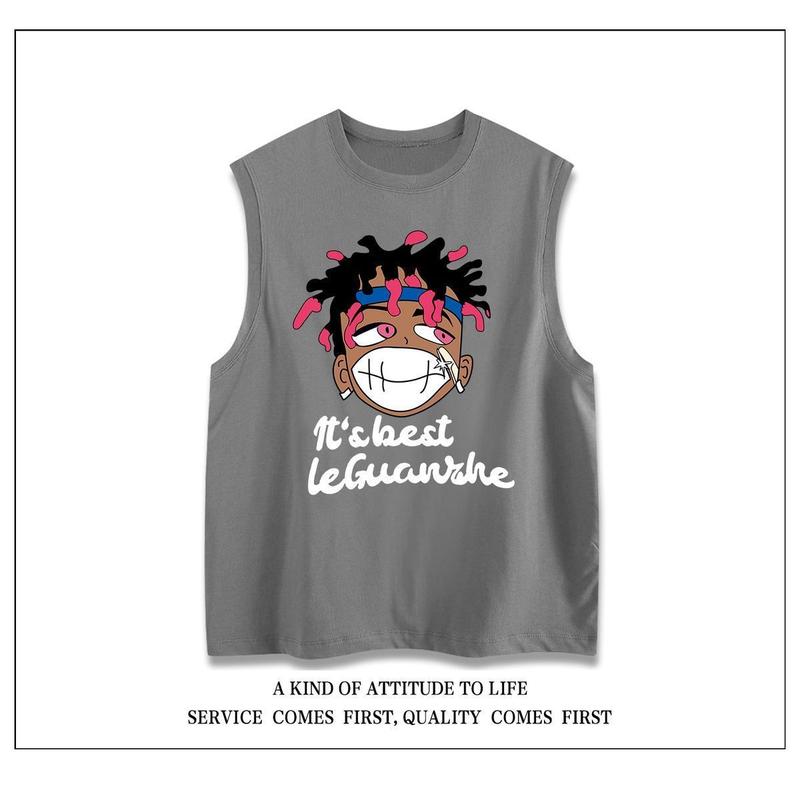 Product Introduction of Áo Ghi Lê Hiphop, Thương Hiệu Thời Trang Mỹ Nặng, Dành Cho Nam Giới, Phong Cách Đường Phố Cao Cấp, Dáng Rộng Rãi Và Thường Ngày, Áo Phông Không Tay Áo, Thích Hợp Cho Mùa Hè, 12 Tuổi, Năm 2025 Menswear Thun Cổ Tròn 5