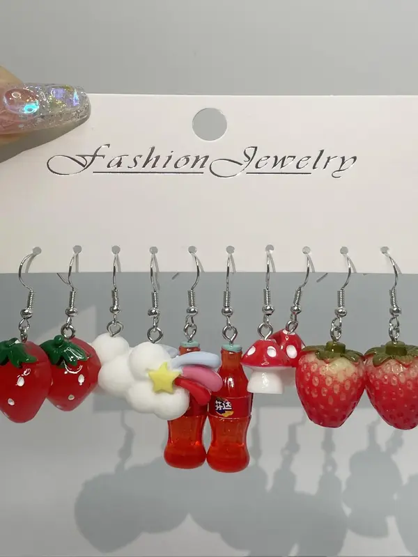 Cute Cartoon Food & Drink Design Dangle Earrings, Fashion Jewelry for Party, Daily Clothing Decor, Trendy All-match & Exquisite Jewelry for Birthday Gift 5