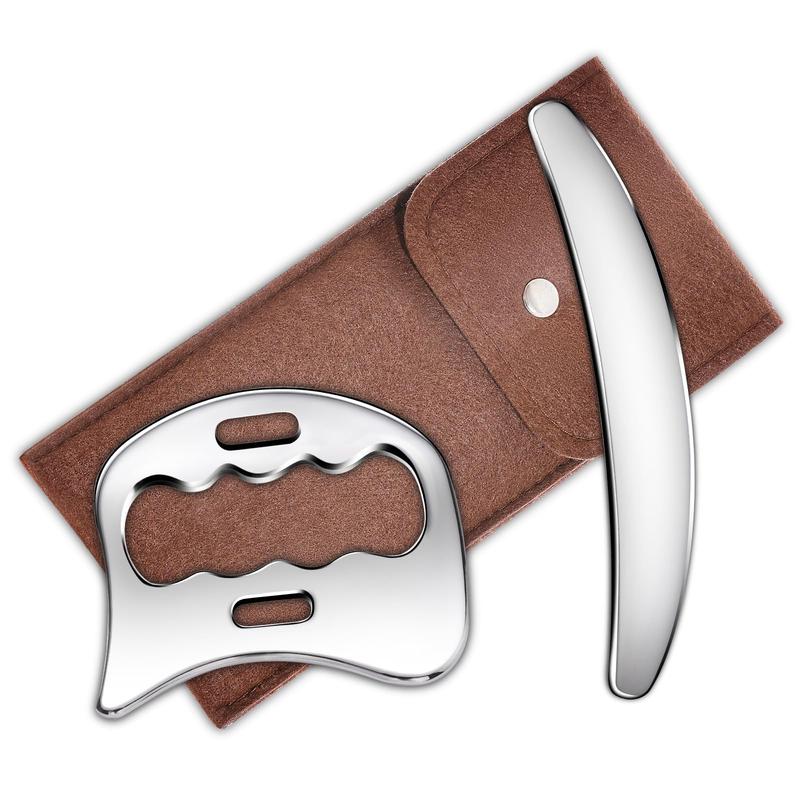 2-in-1 Stainless Steel Gua Sha Muscle Scraper Tool, Comfort Myofascial Scraping Tools, Lymphatic Drainage Massager, Soft Tissue Massage Tool 0