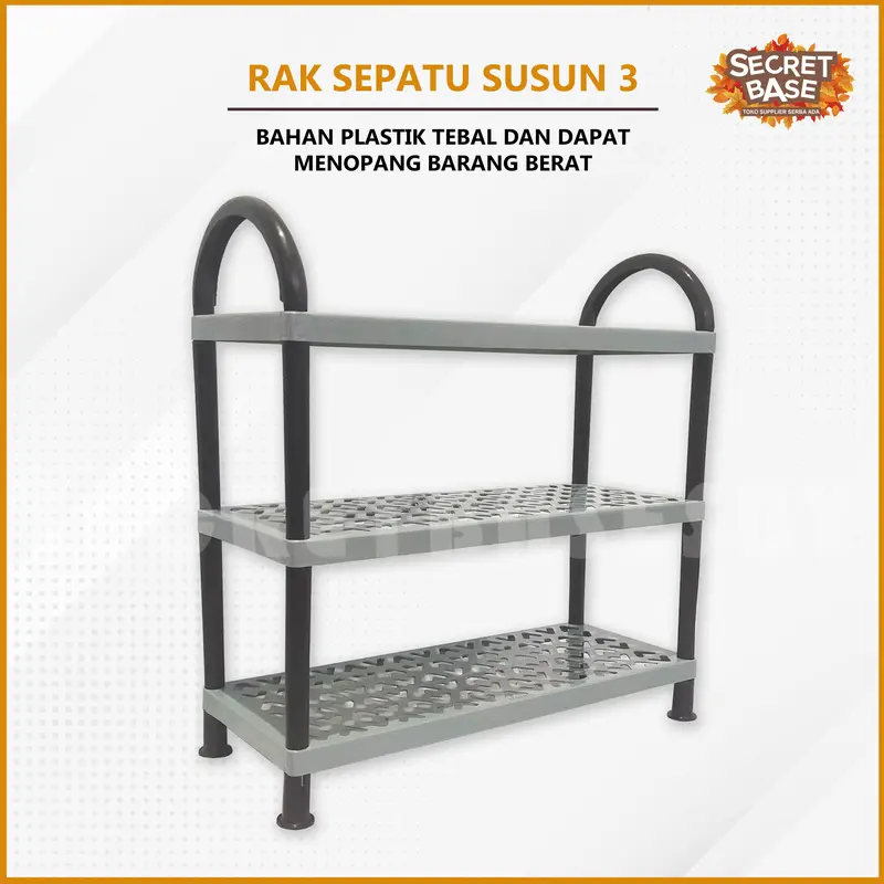 [COD] RAK SEPATU 3 SUSUN - Besar / Tempat Sandal / Rak Sepatu Kokoh 4