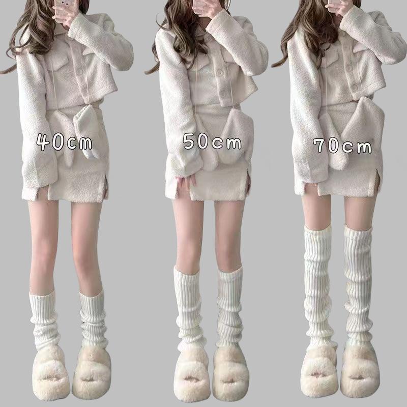 SS25 Tất Dệt Kim Ấm Áp Cho Nữ Tất Lolita Nhật Bản JK 40   50   70Cm Y2K 