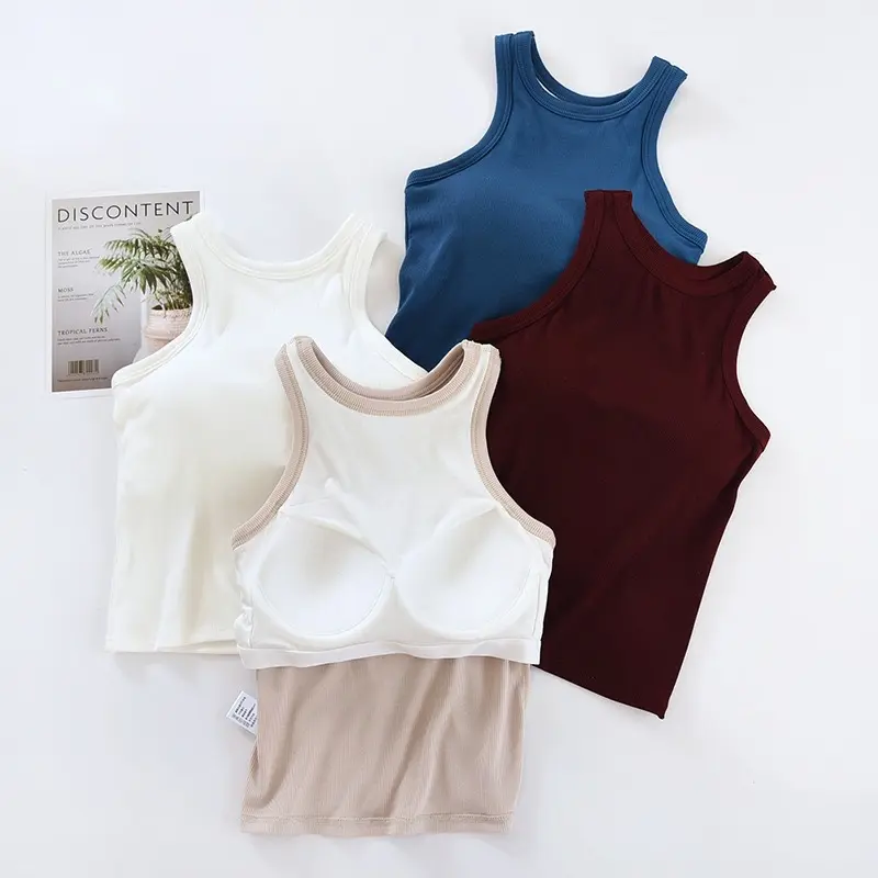 WB11 Áo Ba Lỗ Có Đệm Ngực chất liệu thun tăm QCCC Top Nữ Women Voi 0