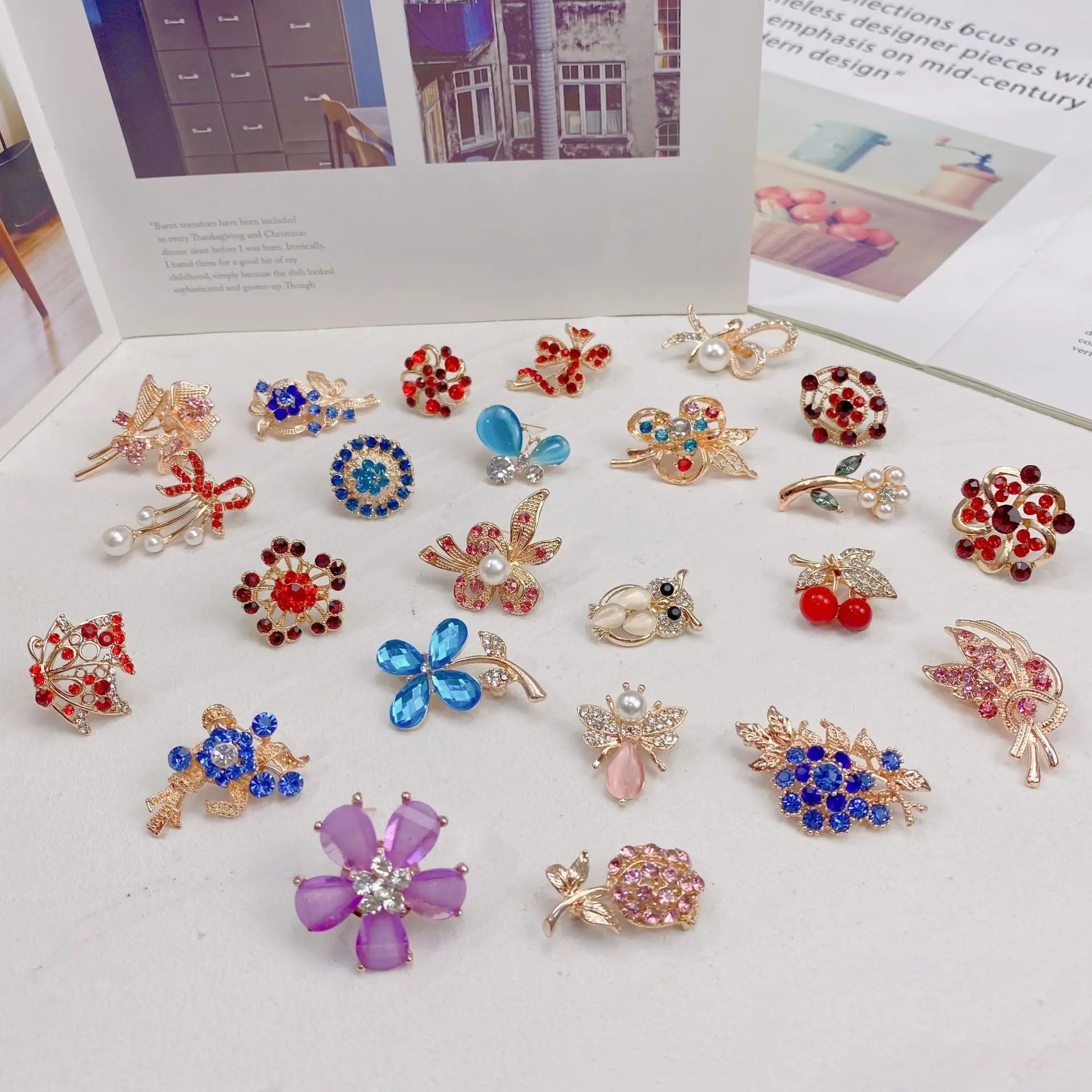 Alloy Rhinestone Muslim Small Brooch Pin Accessory