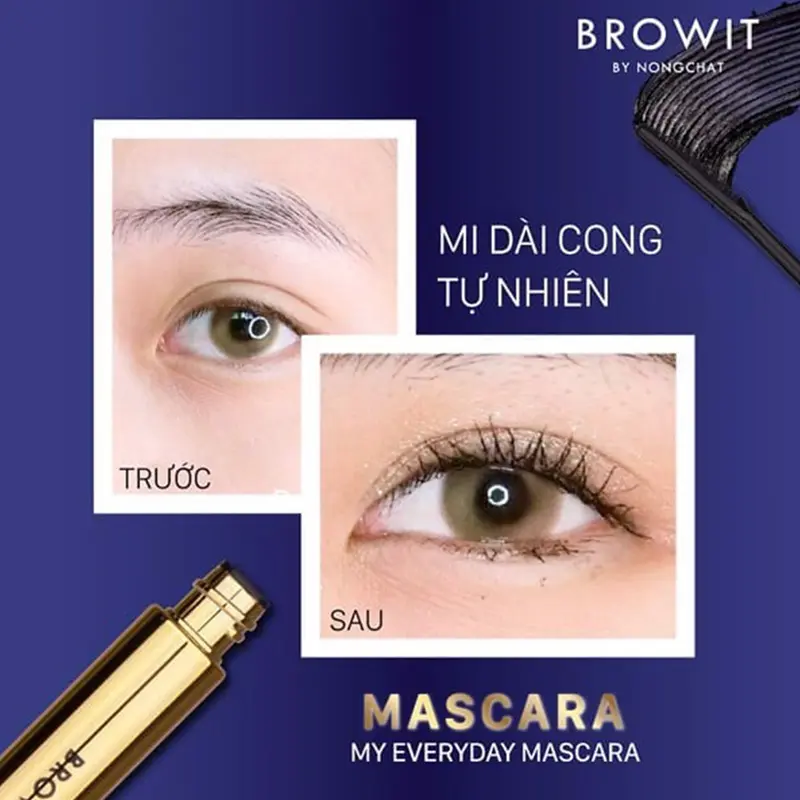 Mascara browit nongchat Thái làm dày dài mi không lem trôi dùng cho makeup chuyên nghiệp - Dora Beauty 3