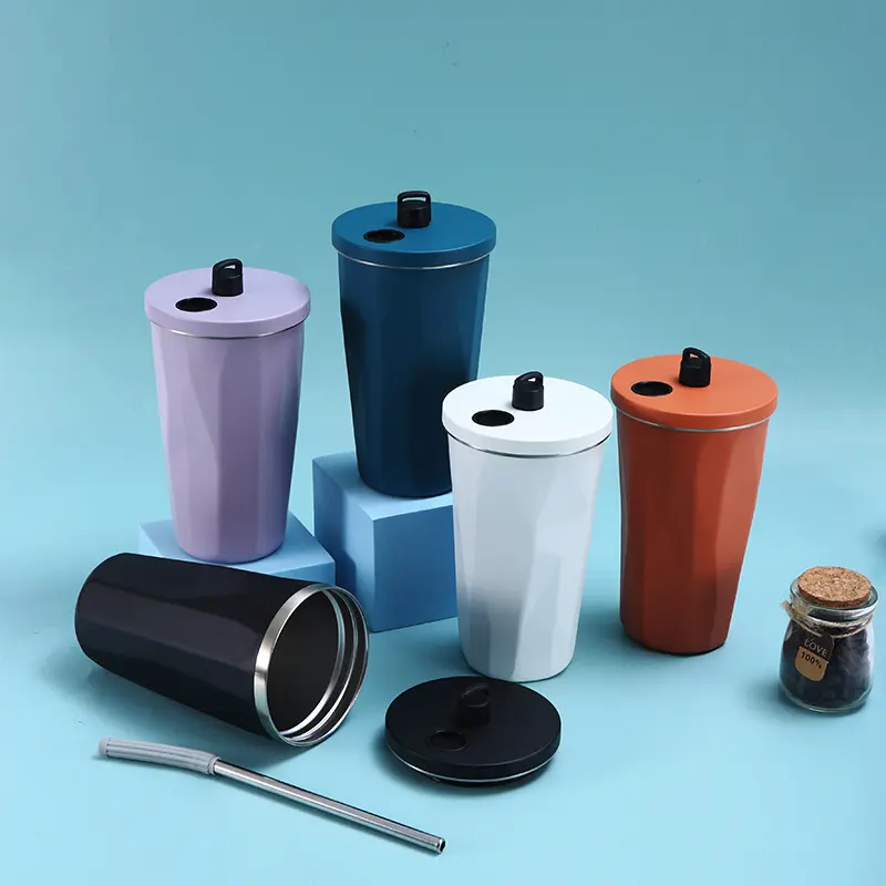 Ly Giữ Nhiệt Chất Liệu Inox 304 Cao Cấp Cốc Giữ Nhiệt Dung Tích 600ml Kèm Ống Hút Có Núm Đậy Tiện Lợi TẶNG KÈM STICKER