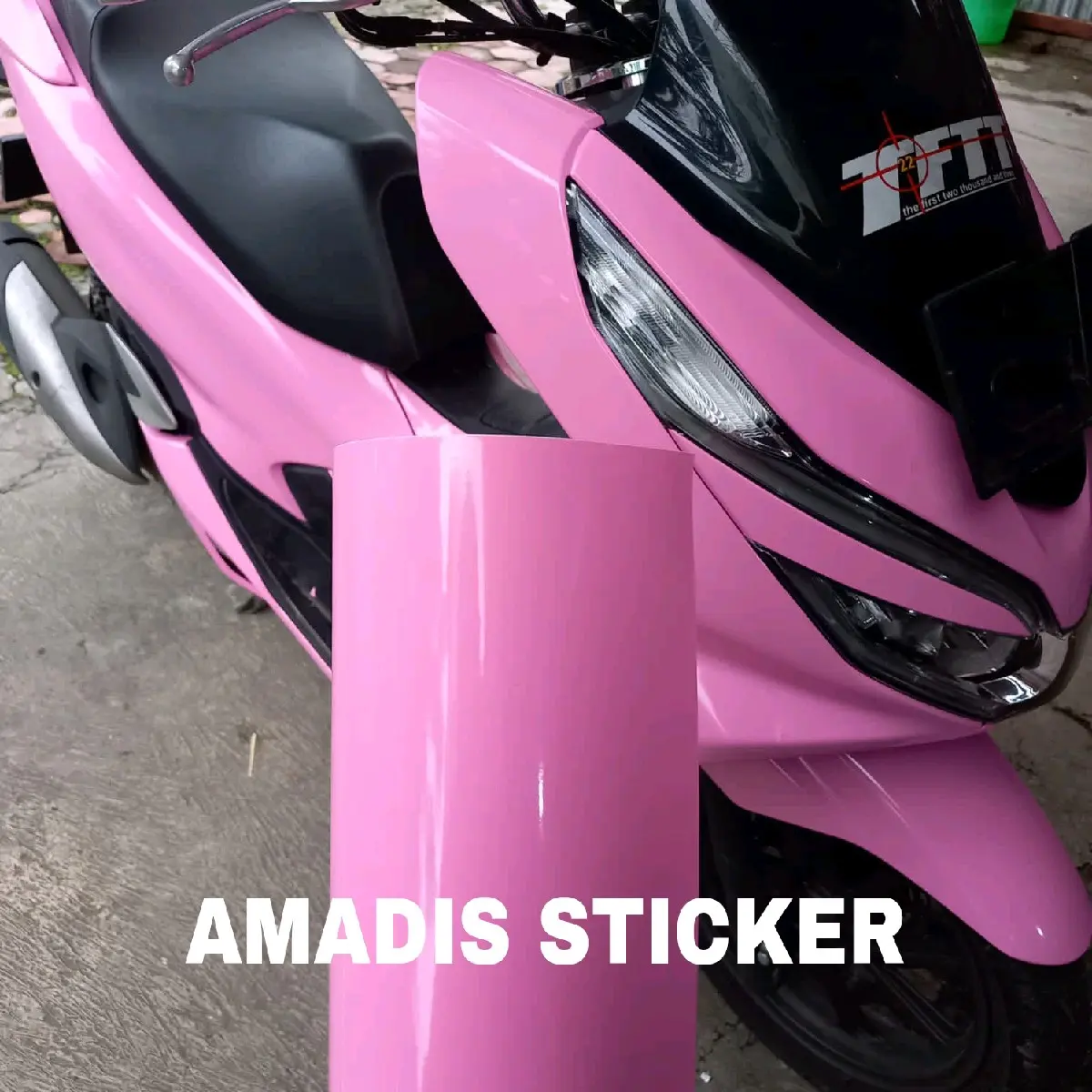 stiker skotlet motor pink muda glossy scotlite soft pink sticker motor kilap glossy Motorcycle