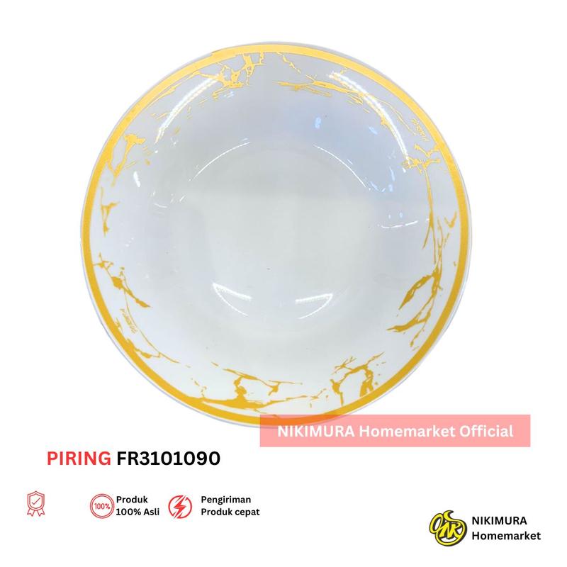 Piring Keramik 9 Inch Putih Formia Soup Plate White Marble 2