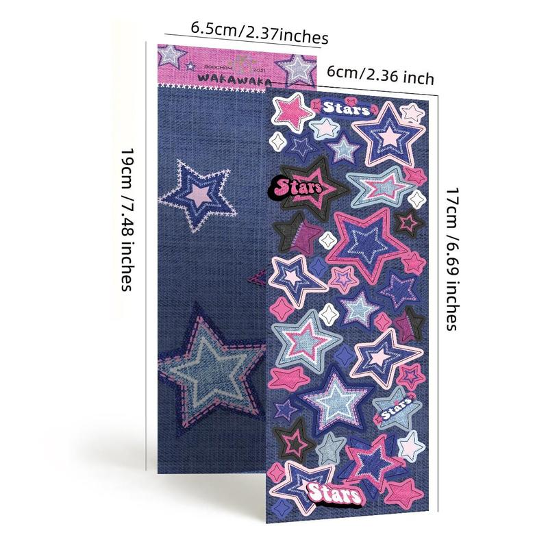 Star Pattern Sticker, 1 Count Decorative Sticker, DIY Decorative Sticker for Scrapbooking, Journal Making, Gift Wrapping 1