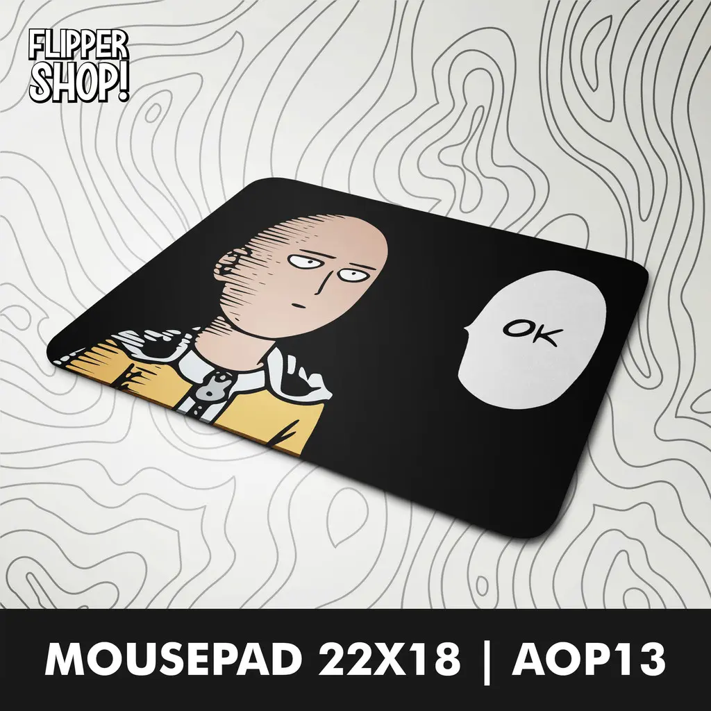 Mousepad Motif Anime Saitama Sensei One Punch Man Anti Slip 18x22cm