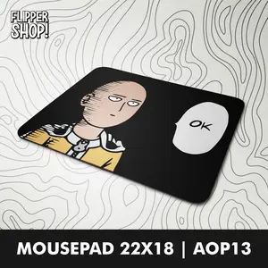 Mousepad Motif Anime Saitama Sensei One Punch Man Anti Slip 18x22cm
