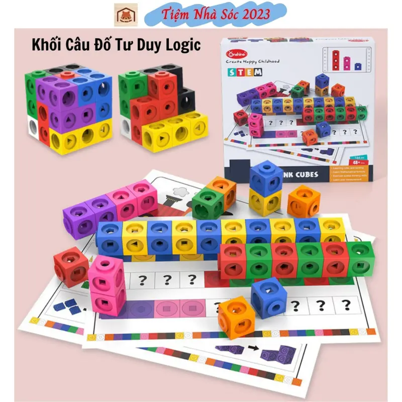 Đồ chơi giáo dục NUMBER BLOCK Linking Cubes học toán và xếp hình sáng tạo 100 khối NumberBlocks. 8